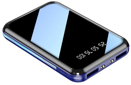 30000Mah Mini Portable Power Bank Usb Charger Poverbank Oplader Externe Batterij Pack Voor Samsung Xiaomi Iphone Powerbank blauw