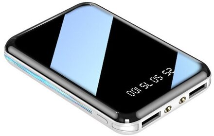 30000Mah Mini Portable Power Bank Usb Charger Poverbank Oplader Externe Batterij Pack Voor Samsung Xiaomi Iphone Powerbank wit