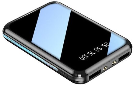 30000Mah Mini Portable Power Bank Usb Charger Poverbank Oplader Externe Batterij Pack Voor Samsung Xiaomi Iphone Powerbank zwart