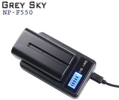 3000Mah NP-F550 Np F550 NPF550 Batterij + Lcd Oplader Voor Sony NP-F330 NP-F530 NP-F570 NP-F730 NP-F750 Hi-8 GV-D200 L10 lader en 1accu