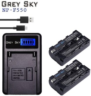 3000Mah NP-F550 Np F550 NPF550 Batterij + Lcd Oplader Voor Sony NP-F330 NP-F530 NP-F570 NP-F730 NP-F750 Hi-8 GV-D200 L10 lader en 2accu