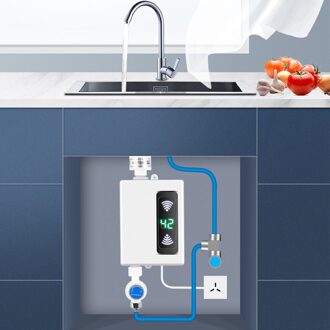 3000W 220V Boiler Badkamer Keuken Instant Elektrische Boiler Tap Temperatuur Display Kraan Douche Tankless Tap