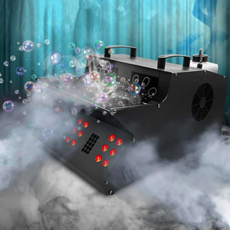 3000W Stage Bubble Fog Machine With 18x3W LED Lights 3 In 1 Double Bubble Fans DMX512 Stage Machine Stage Effect/Wireless Remote