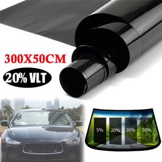 300Cm X 50Cm Zwart Autoruit Folies Tint Tinting Film Roll Auto Auto Thuis Vensterglas Zomer solar Uv Protector Sticker Films 50 Percent doorzichtig