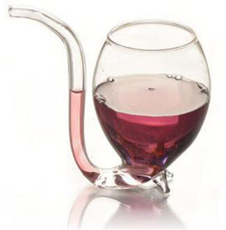 300Ml 2 Stuks Duivel Rode Wijn Glas Transparante Beker Mok Met Ingebouwde Drinken Buis Stro Water Cup voor Thuis Bar