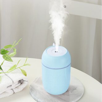 300Ml Cool-Mist Waaier Luchtbevochtiger Aroma Diffuser Nano Spray Led Licht Levensduur Batterij Stille Huishoudelijke Luchtbevochtigers 25 # blauw