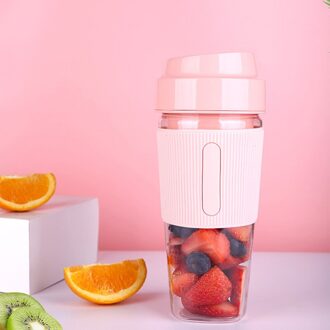 300Ml Draagbare Blender Blender Voor Gym En Buiten (Roze, 2 Bladen)