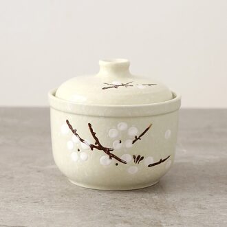 300Ml Japanse Keuken Soep Stoofpot Serviesgoed, Waterdicht Keramisch Stoom Ei Kom Met Deksel, Huishoudelijke Mini Dessert Stoofpot Bekers geel