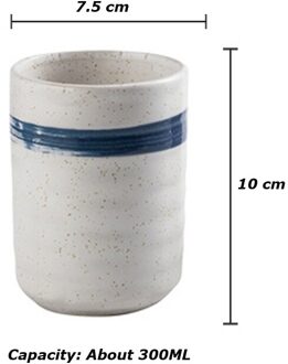 300Ml Keramische Thee Cups Traditionele Chinese Retro Persoonlijkheid Korte Theekopje Porselein Aardewerk Water Melk Kopje Koffie Mok Drinkware B