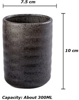 300Ml Keramische Thee Cups Traditionele Chinese Retro Persoonlijkheid Korte Theekopje Porselein Aardewerk Water Melk Kopje Koffie Mok Drinkware