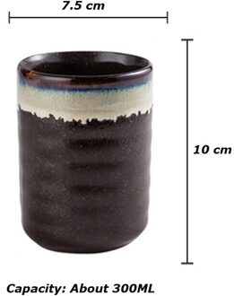 300Ml Keramische Thee Cups Traditionele Chinese Retro Persoonlijkheid Korte Theekopje Porselein Aardewerk Water Melk Kopje Koffie Mok Drinkware