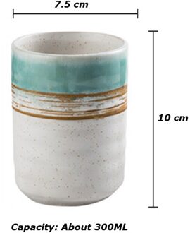 300Ml Keramische Thee Cups Traditionele Chinese Retro Persoonlijkheid Korte Theekopje Porselein Aardewerk Water Melk Kopje Koffie Mok Drinkware