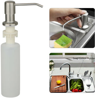 300ml Kitchen Sink Liquid detergent Shampoo Soap Dispenser Brushed Nickel Head ABS Bottle