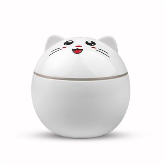300Ml Leuke Kat Ultrasone Luchtbevochtiger Auto Luchtbevochtigers Met Led Lampen Mini Mist Maker Draagbare Kantoor Desktop Luchtreiniger wit