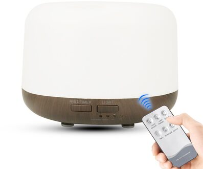 300Ml Luchtbevochtiger Aroma Essentiële Olie Diffuser Voor Thuis Auto Mist Maker Met Led Lamp En Afstandsbediening Ultrasone luchtbevochtiger donker bruin / eu