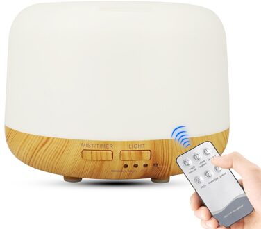 300Ml Luchtbevochtiger Aroma Essentiële Olie Diffuser Voor Thuis Auto Mist Maker Met Led Lamp En Afstandsbediening Ultrasone luchtbevochtiger licht bruin / eu