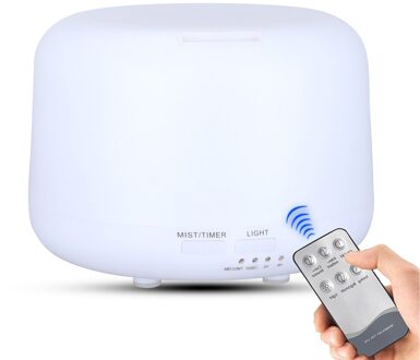 300Ml Luchtbevochtiger Aroma Essentiële Olie Diffuser Voor Thuis Auto Mist Maker Met Led Lamp En Afstandsbediening Ultrasone luchtbevochtiger wit / eu