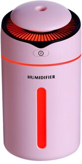 300Ml Luchtbevochtiger Essentiële Olie Diffuser Aromatherapie Luchtbevochtiger Auto Usb Aroma Diffuser Mini Luchtbevochtiger Kleur Nachtlampje Roze
