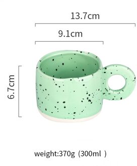 300Ml Melk Koffie Cup Kantoor Thuis Drinkware Magnetron Paar Handgreep Cups Ring Handvat Keramische Mok Snoep Kleur groen