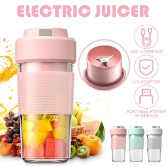300Ml Mini Usb Blender Draagbare Elektrische Juicer Squeezer Machine Oplaadbare Multifunctionele Fruit Milkshake Blender Juicer Roze
