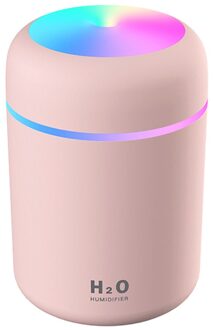 300Ml Ultrasone Luchtbevochtiger Mini Zacht Licht Essentiële Olie Diffuser Auto Luchtreiniger Cool Mist Maker Voor Home Office Xmas Roze
