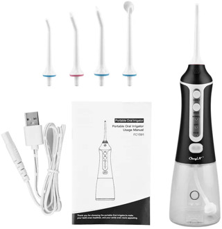 300ML USB Rechargeable Oral Irrigator Waterproof Water Flosser 3 Modes Teeth Cleaner Dental Water Flossing Rotating Nozzle