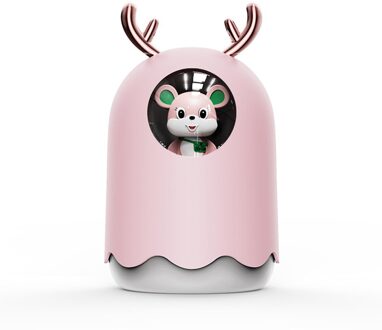 300Ml Usb Ultrasone Luchtbevochtiger Aroma Essentiële Olie Diffuser Huisdier Aromatheraphy Luchtbevochtiger Met Romantische Licht Voor Thuis roze