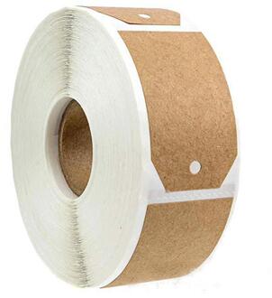 300Pcs Etiketten/Roll Natuurlijke Blank Label Stickers Fles Potje Label Kraft Tags Bruin Zelfklevende stickers Keuken Label