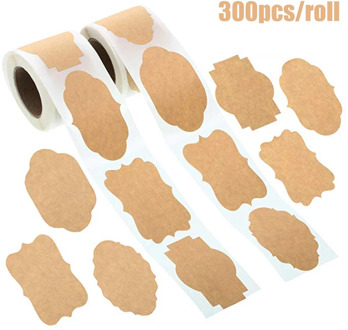 300Pcs Kraft Stickers Paper Labels Blank Christmas Gift for Jar Candle Glass Bottle Office Classification stationery sticker
