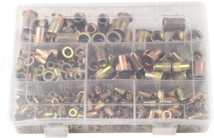 300Pcs M3/4/5/6/8/10/12 Verzinkt Carbon Staal Gekartelde Noten Rivnut platte Kop Schroefdraad Klinknagel Insert Nutsert Cap Klinknagel Moer