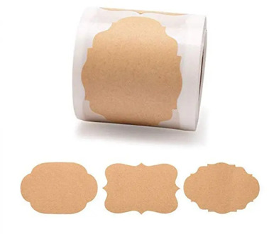 300pcs Mason Jar Glass Bottle Adhesive Labels Blank Natural Kraft Sealing Sticker For Cake Baking Packing Christmas Gift Tag DIY