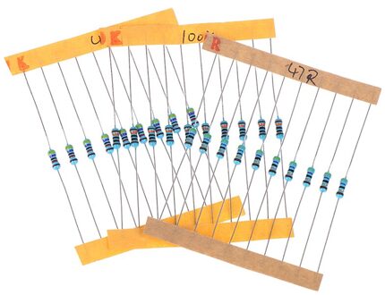 300pcs/set 30 Kinds 1/4W Resistance 1% Metal Film Resistor Pack Assorted Kit 1K 10K 100K 220ohm 1M Resistors