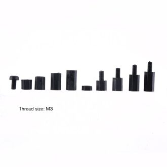 300Pcs Zwart M3 Nylon Standoff Spacers Man Vrouw Schroef Hex Schroeven Moeren Reparatie Kits Voor Elektronica Vaste