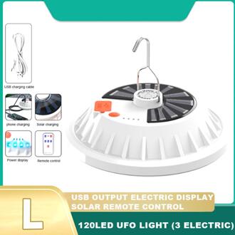 300W Oplaadbare Led Gloeilamp Afstandsbediening Solar Lading Lantaarn Draagbare Nood Avondmarkt Licht Outdoor Camping Thuis V61-120LED