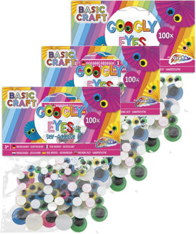 300x Hobby artikelen gekleurde googly eyes