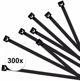300x Kabelbinders zwart 150 x 3,5 mm