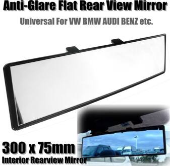 300X75Mm Universele Auto Achteruitkijkspiegel Groothoek Achteruitkijkspiegel Auto Wide Convex Curve Interieur Clip Op achteruitkijkspiegel