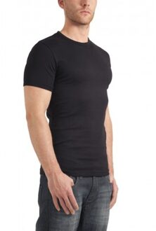 301 - Heren T-shirt 1-pack Semi Body Fit Ronde Hals - Black - Maat M
