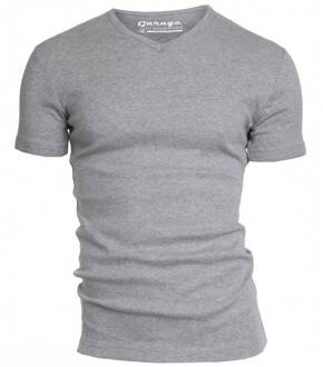 302 - T-shirt 1-pack Semi Body Fit V-Hals Grijs Melange - XL