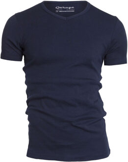 302 - T-shirt 1-pack Semi Body Fit V-Hals Navy - M