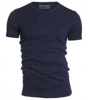 302 - T-shirt 1-pack Semi Body Fit V-Hals Navy - M