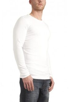 303 - T-shirt 1-pack Semi Body Fit Long Sleeve R-Hals Wit - L