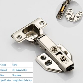 304/201 Rvs Kast Scharnier Koudgewalst Staal Kast Scharnieren Straight Bend Afneembare Meubels Verborgen Loops 201 roestvrij staal
