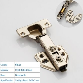 304/201 Rvs Kast Scharnier Koudgewalst Staal Kast Scharnieren Straight Bend Afneembare Meubels Verborgen Loops Cold Rolled staal