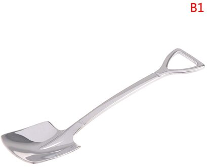 304 Retro Schop Koffielepel Roestvrij Staal Dessert Lepel Watermeloen Lepel Ijs Lepel Tip Schop Platte Schop Gou 15*3Cm Rood