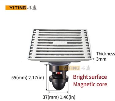 304 Roestvrij Staal Badkamer Douche Afvoerputje Vierkante Drainage Deodorant Afvoerputje Afgedicht Tegen Water Afvoerputje 10cm 05