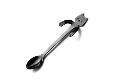 304 Roestvrij Staal Bestek Lepel Met Lange Steel Ijs Lepel Koffie Lepel Thee Thuis Keuken Servies Lepels Keuken Gereedschap zwart