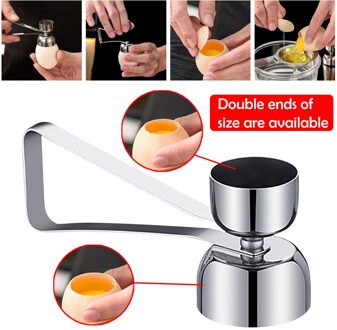 304 Roestvrij Staal Ei Opener Dubbele Hoofd Twee-In-een Rvs Ei Opener Eierschaal Eierklopper Eierschaal Snijder