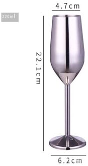 304 Roestvrij Staal Food Grade Rode Wijn Beker Glas Cocktail Glas Metalen Wijnglas Bar Restaurant Beker Rose Gold zilver / 500ml
