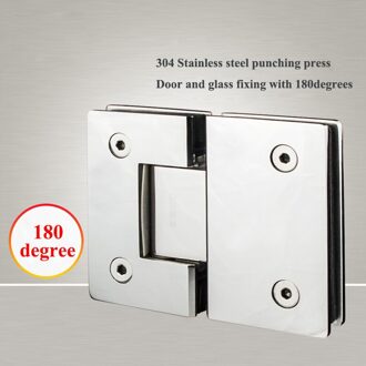 304 Roestvrij Staal Glazen Deur Scharnier 180 Graden Scharnier Douche Montage Badkamer Clip Blad